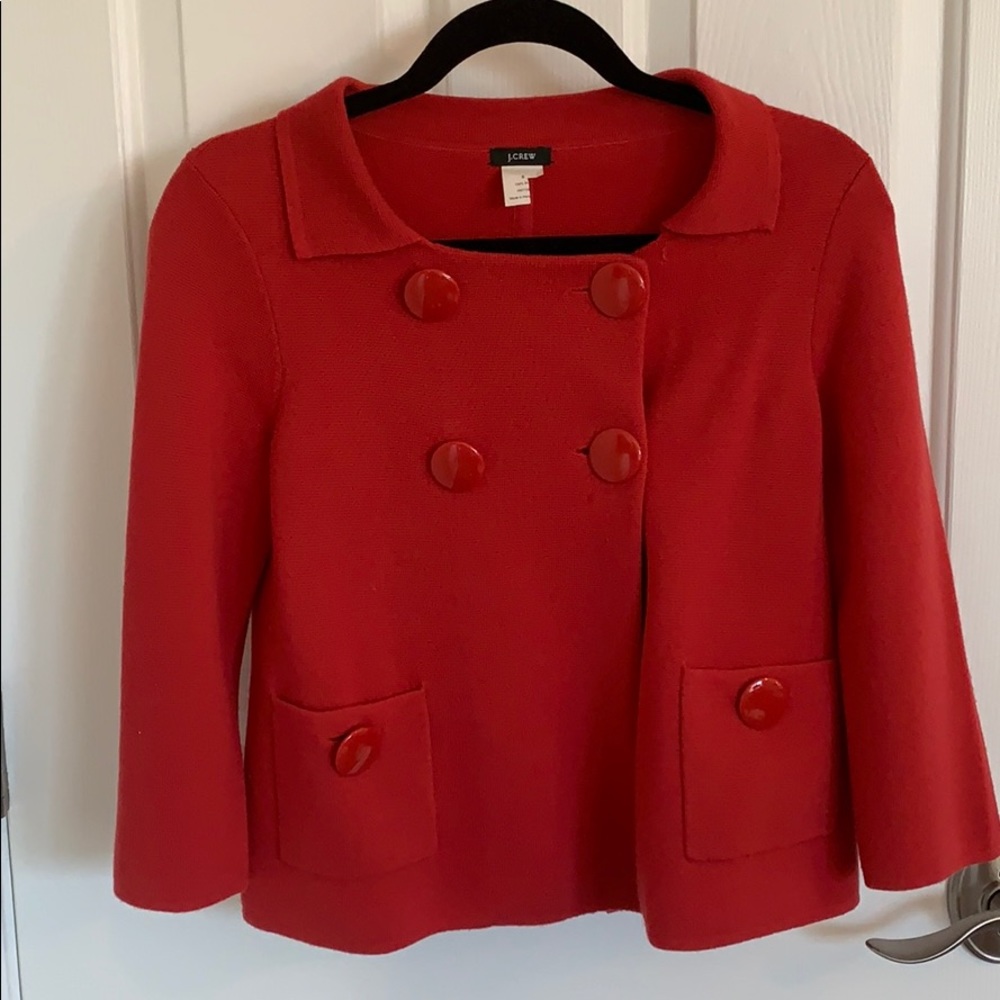 J Crew Coral Sweater Jacket